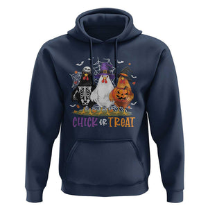 Funny Halloween Hoodie Chick Or Treat Chicken Farm Witches Skeleton TS11 Navy Print Your Wear