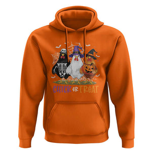 Funny Halloween Hoodie Chick Or Treat Chicken Farm Witches Skeleton TS11 Orange Print Your Wear