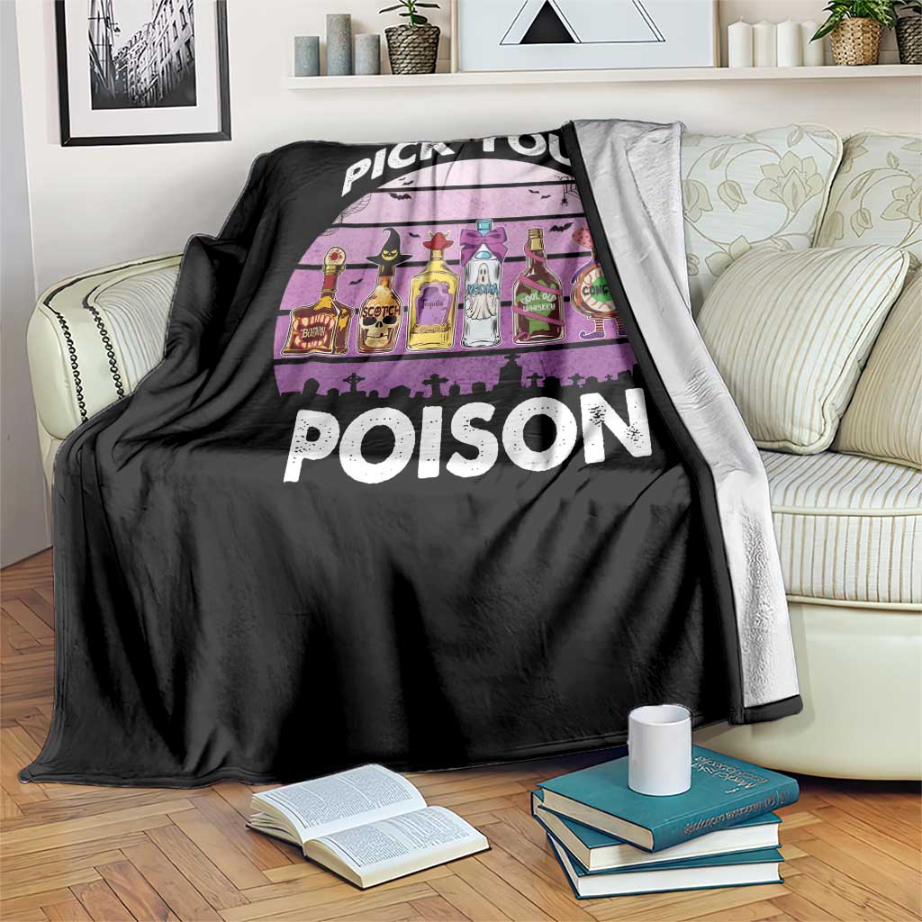 Funny Halloween Throw Blanket Pick Your Poison Wine Bottles Witch TS11 Print Your Wear
