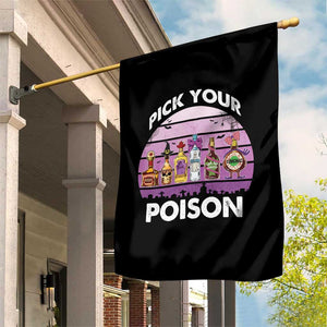 Funny Halloween Garden Flag Pick Your Poison Wine Bottles Witch TS11 Print Your Wear