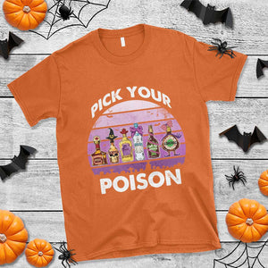 Funny Halloween T Shirt Pick Your Poison Wine Bottles Witch TS11 Orange Print Your Wear