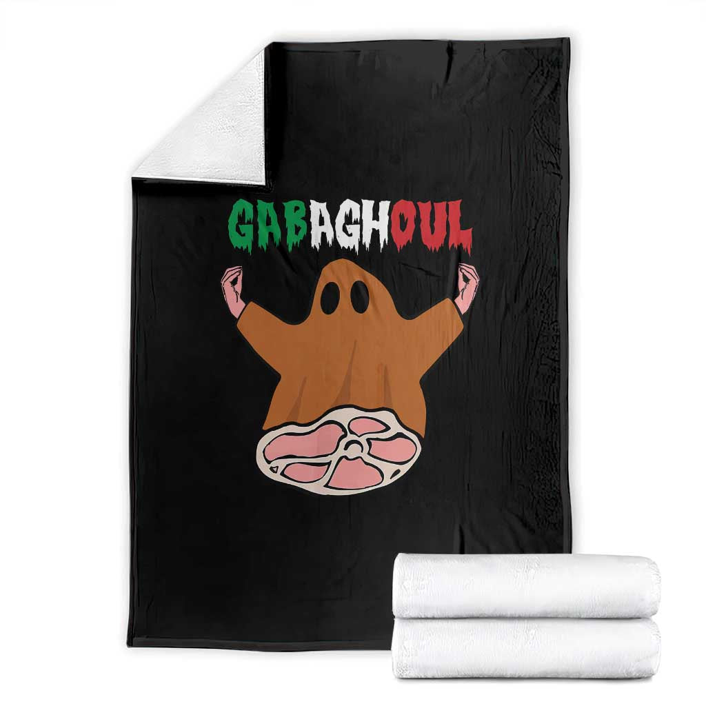 Funny Halloween Throw Blanket Gabaghoul Ghost Italian Flag Ham TS11 Black Print Your Wear