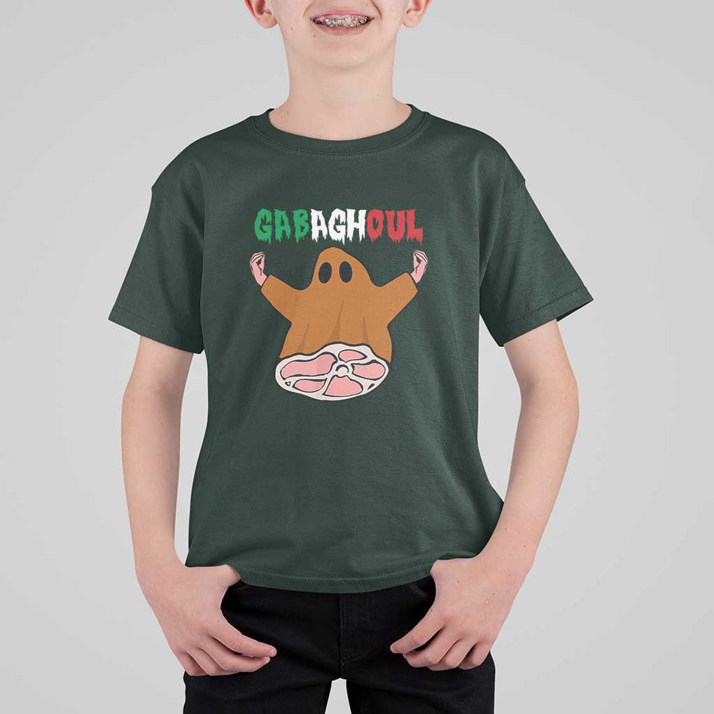 Funny Halloween T Shirt For Kid Gabaghoul Ghost Italian Flag Ham TS11 Dark Forest Green Print Your Wear