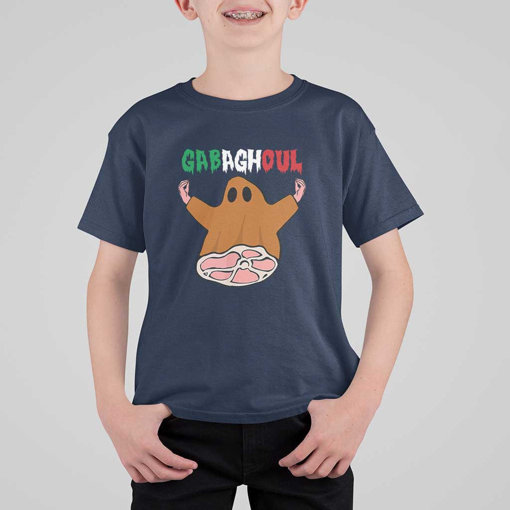 Funny Halloween T Shirt For Kid Gabaghoul Ghost Italian Flag Ham TS11 Navy Print Your Wear