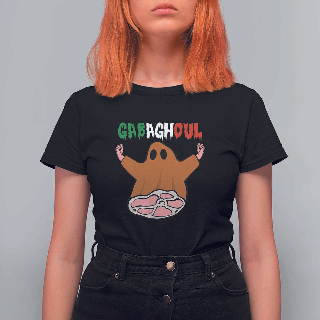 Funny Halloween T Shirt For Women Gabaghoul Ghost Italian Flag Ham TS11 Black Print Your Wear