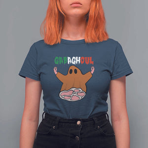 Funny Halloween T Shirt For Women Gabaghoul Ghost Italian Flag Ham TS11 Navy Print Your Wear