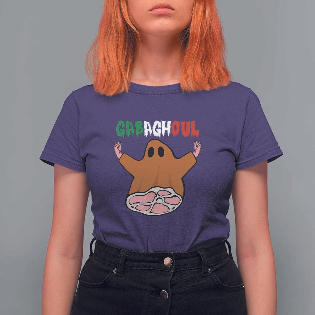 Funny Halloween T Shirt For Women Gabaghoul Ghost Italian Flag Ham TS11 Purple Print Your Wear