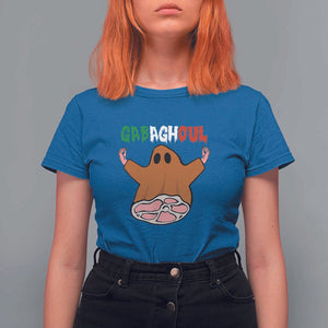 Funny Halloween T Shirt For Women Gabaghoul Ghost Italian Flag Ham TS11 Royal Blue Print Your Wear