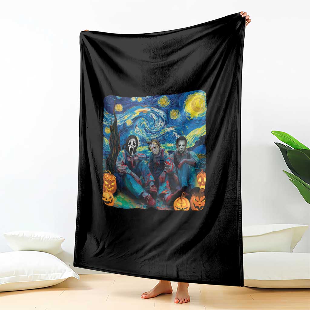 Halloween Throw Blanket Scary Murderers Starry Night Pumpkin Vincent Van Gogh TS11 Print Your Wear