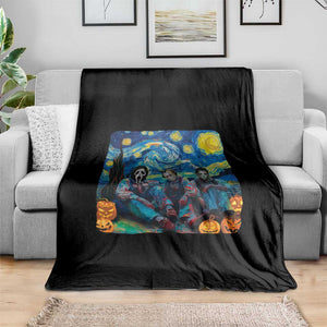 Halloween Throw Blanket Scary Murderers Starry Night Pumpkin Vincent Van Gogh TS11 Print Your Wear