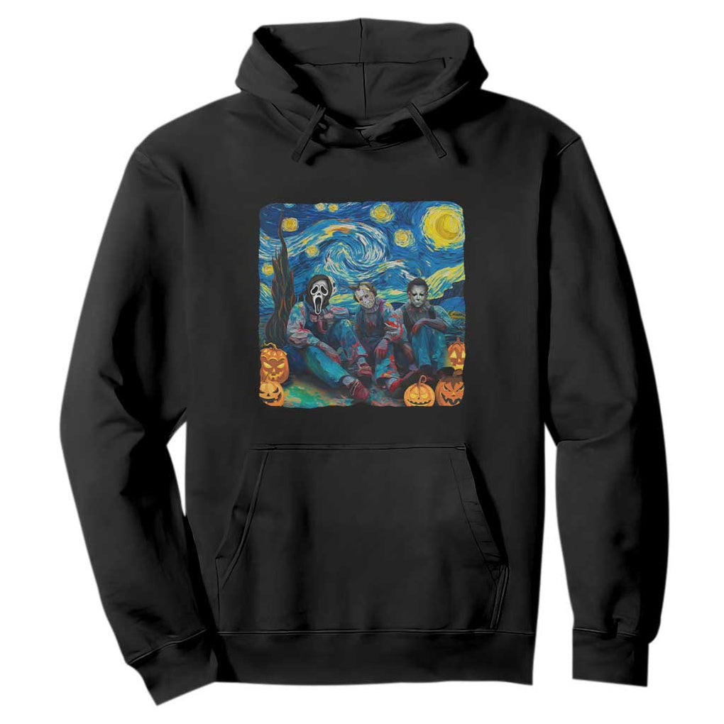 Halloween Hoodie Scary Murderers Starry Night Pumpkin Vincent Van Gogh TS11 Black Print Your Wear