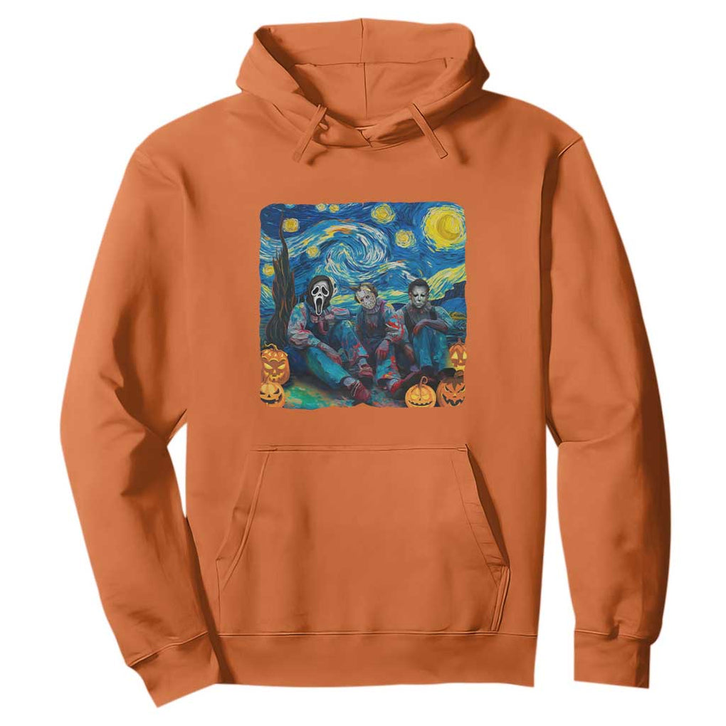 Halloween Hoodie Scary Murderers Starry Night Pumpkin Vincent Van Gogh TS11 Orange Print Your Wear