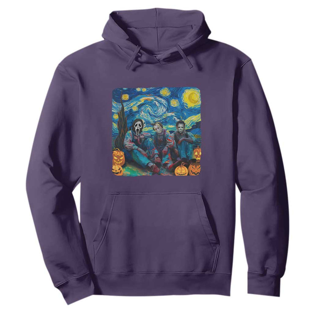 Halloween Hoodie Scary Murderers Starry Night Pumpkin Vincent Van Gogh TS11 Purple Print Your Wear