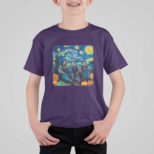 Halloween T Shirt For Kid Scary Murderers Starry Night Pumpkin Vincent Van Gogh TS11 Purple Print Your Wear
