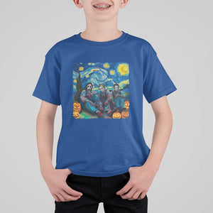 Halloween T Shirt For Kid Scary Murderers Starry Night Pumpkin Vincent Van Gogh TS11 Royal Blue Print Your Wear