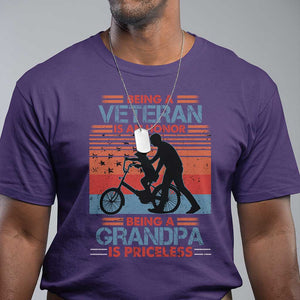 Veteran Grandpa T Shirt Being A Veteran Is An Honor Being A Grandpa Is Priceless TS11 Print Your Wear