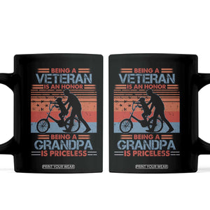 Veteran Grandpa Coffee Mug Being A Veteran Is An Honor Being A Grandpa Is Priceless TS11 Black Print Your Wear