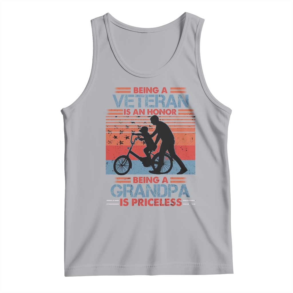 Veteran Grandpa Tank Top Being A Veteran Is An Honor Being A Grandpa Is Priceless TS11 Athletic Heather Print Your Wear