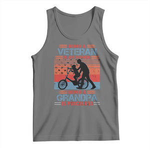 Veteran Grandpa Tank Top Being A Veteran Is An Honor Being A Grandpa Is Priceless TS11 Black Heather Print Your Wear