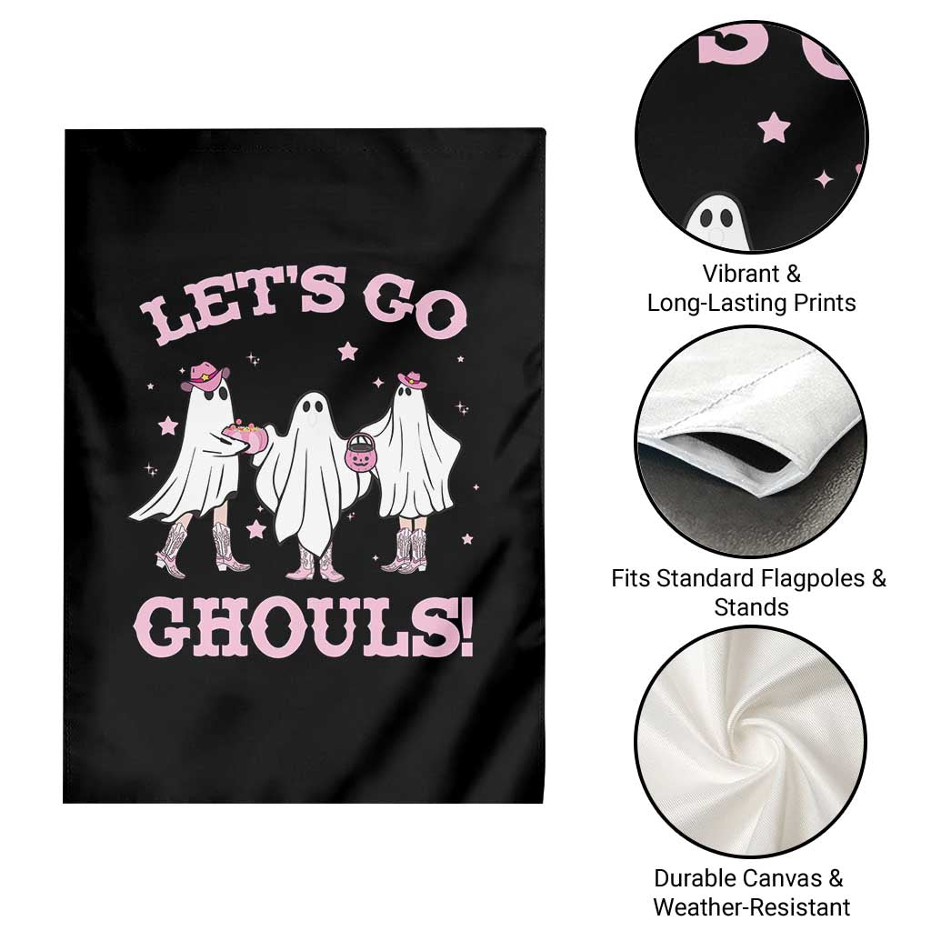 Funny Halloween Garden Flag Let's Go Ghouls Cowgirl Western Ghost TS11 Print Your Wear