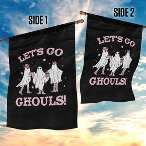 Funny Halloween Garden Flag Let's Go Ghouls Cowgirl Western Ghost TS11 Print Your Wear