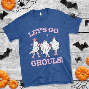 Funny Halloween T Shirt Let's Go Ghouls Cowgirl Western Ghost TS11 Royal Blue Print Your Wear