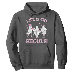 Funny Halloween Hoodie Let's Go Ghouls Cowgirl Western Ghost TS11 Dark Heather Print Your Wear