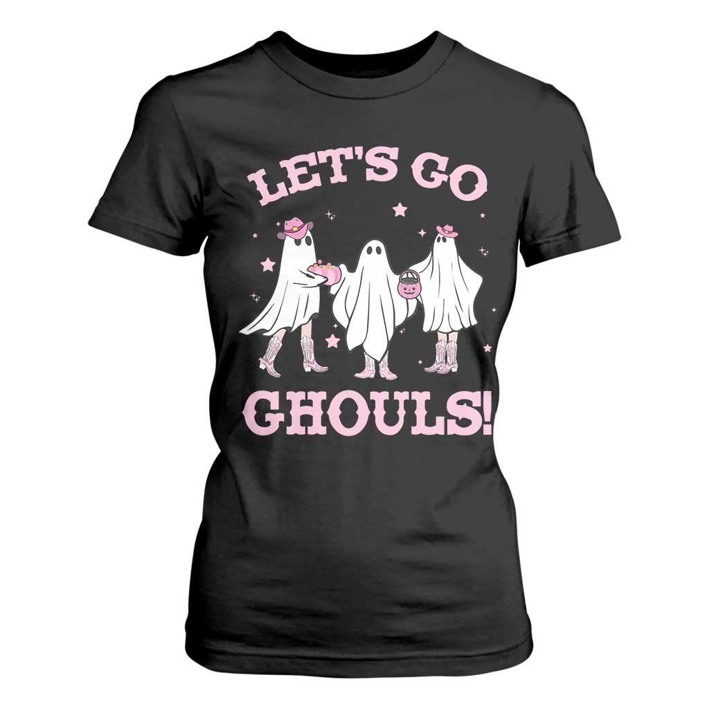 Funny Halloween T Shirt For Women Let's Go Ghouls Cowgirl Western Ghost TS11 Black Print Your Wear