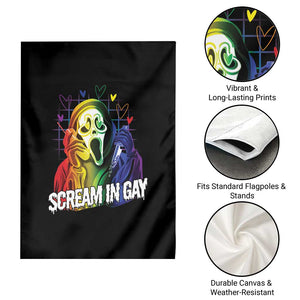 Halloween LGBT Garden Flag Scream In Gay Ghost Murderer Rainbow TS11 Print Your Wear