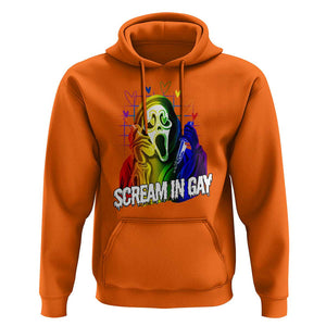 Halloween LGBT Hoodie Scream In Gay Ghost Murderer Rainbow TS11 Orange Print Your Wear