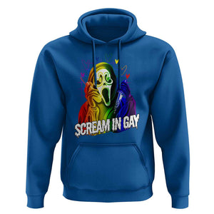 Halloween LGBT Hoodie Scream In Gay Ghost Murderer Rainbow TS11 Royal Blue Print Your Wear