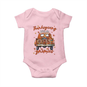 Thanksgiving Day Baby Onesie Thanksgiving With My Gnomies Car Fall Season TS11 Light Pink Print Your Wear