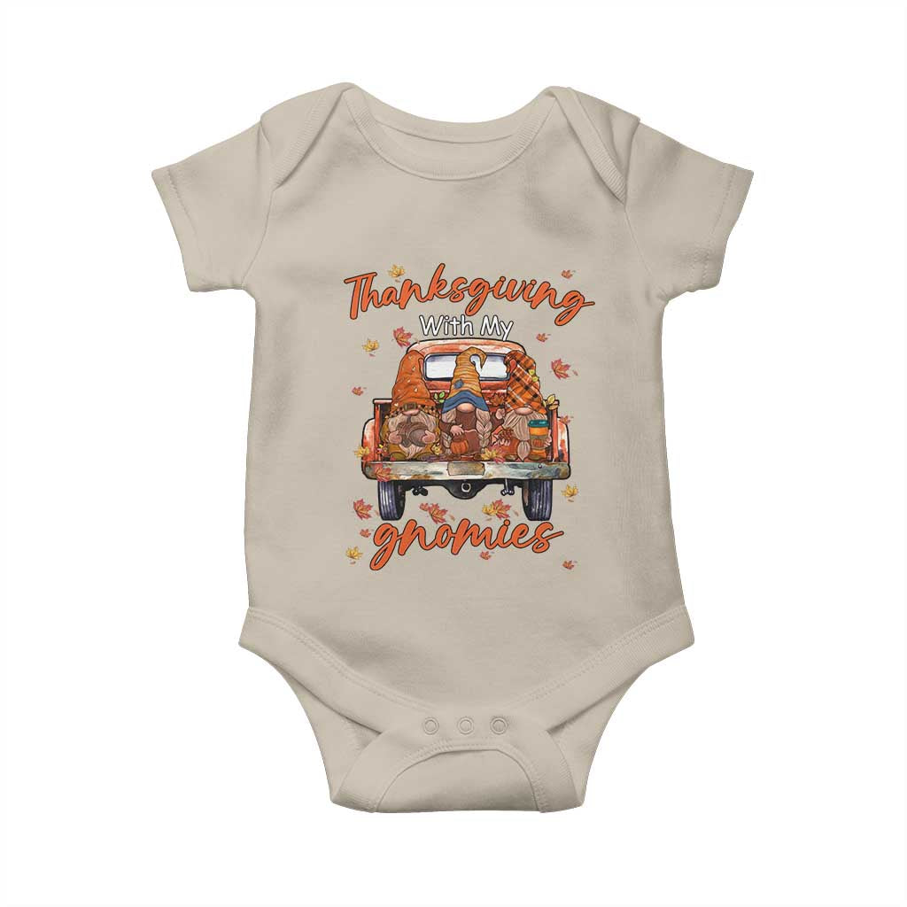 Thanksgiving Day Baby Onesie Thanksgiving With My Gnomies Car Fall Season TS11 Sand Print Your Wear