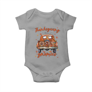 Thanksgiving Day Baby Onesie Thanksgiving With My Gnomies Car Fall Season TS11 Sport Gray Print Your Wear