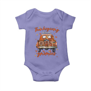 Thanksgiving Day Baby Onesie Thanksgiving With My Gnomies Car Fall Season TS11 Violet Print Your Wear