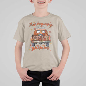 Thanksgiving Day T Shirt For Kid Thanksgiving With My Gnomies Car Fall Season TS11 Sand Print Your Wear