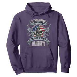 Veterans Hoodie As I Walk Through The Valley Of The Shadow Of Death I Fear No Evil TS11 Purple Print Your Wear