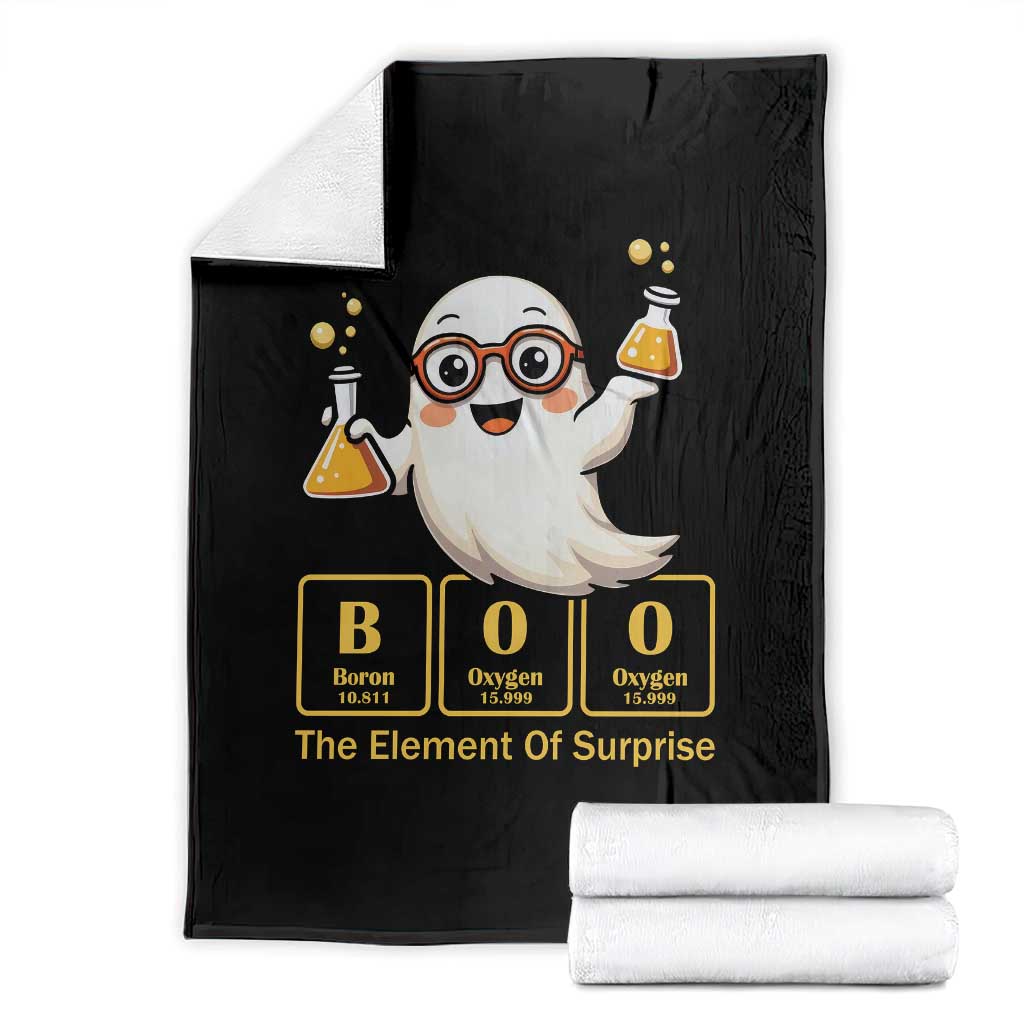 Halloween Chemistry Throw Blanket Boo The Element Of Surprise Ghost Nerd TS11 Black Print Your Wear
