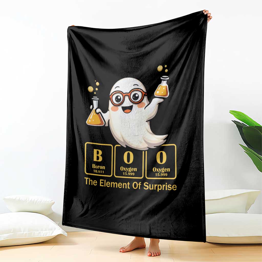 Halloween Chemistry Throw Blanket Boo The Element Of Surprise Ghost Nerd TS11 Print Your Wear