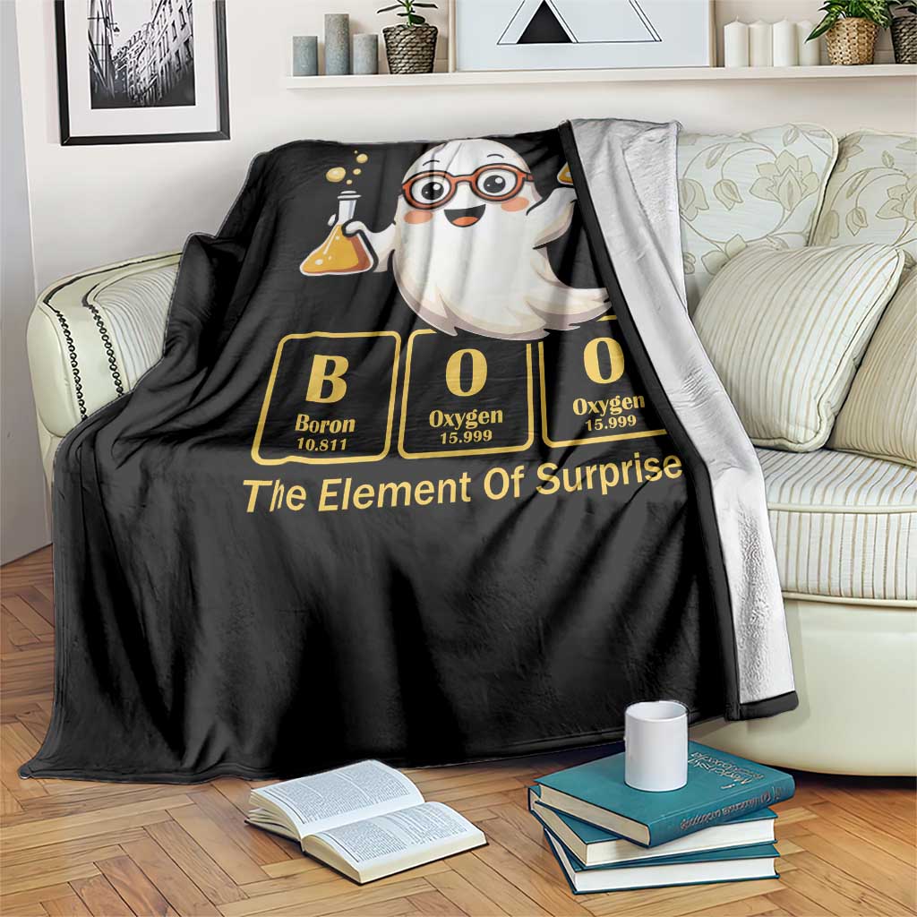 Halloween Chemistry Throw Blanket Boo The Element Of Surprise Ghost Nerd TS11 Print Your Wear
