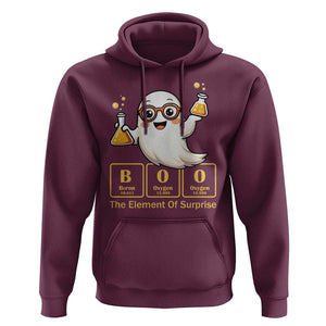 Halloween Chemistry Hoodie Boo The Element Of Surprise Ghost Nerd TS11 Maroon Print Your Wear