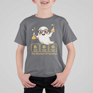 Halloween Chemistry T Shirt For Kid Boo The Element Of Surprise Ghost Nerd TS11 Charcoal Print Your Wear