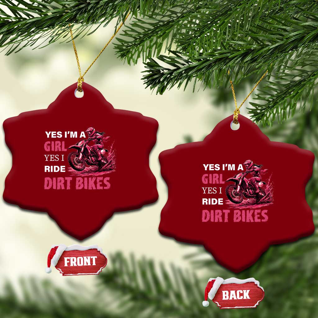 Yes I'm A Girl Yes I Ride Dirt Bikes Ceramic Ornament Motocross Biker TS11 Print Your Wear