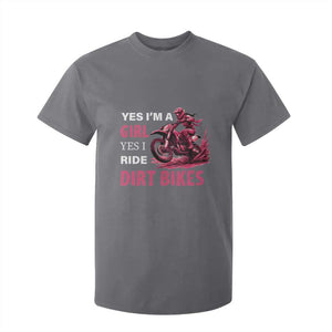 Yes I'm A Girl Yes I Ride Dirt Bikes T Shirt For Kid Motocross Biker TS11 Charcoal Print Your Wear