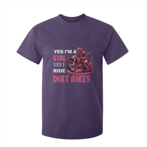 Yes I'm A Girl Yes I Ride Dirt Bikes T Shirt For Kid Motocross Biker TS11 Purple Print Your Wear