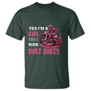 Yes I'm A Girl Yes I Ride Dirt Bikes T Shirt Motocross Biker TS11 Dark Forest Green Print Your Wear