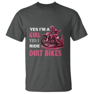 Yes I'm A Girl Yes I Ride Dirt Bikes T Shirt Motocross Biker TS11 Dark Heather Print Your Wear