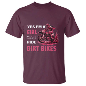 Yes I'm A Girl Yes I Ride Dirt Bikes T Shirt Motocross Biker TS11 Maroon Print Your Wear