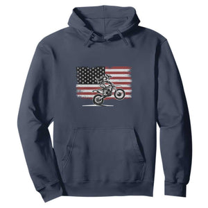 Dirt Bike Woman Rider Hoodie American Flag Motocross Biker TS11 Navy Print Your Wear