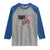 Dirt Bike Woman Rider Raglan Shirt American Flag Motocross Biker TS11 Sport Gray Royal Print Your Wear